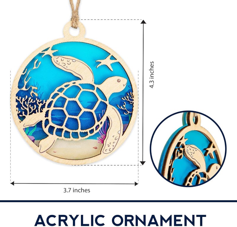 NELXI Sea Turtle Ornament, Turtle Ornament 2025, Unique Turtle Gifts for Women, Coastal Christmas Ornaments, Handmade Ocean Decor, Beach Themed Christmas Ornaments, Special Idea - Image 4